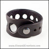 Leather bracelet with Industrial Graduated Holes, handmade, black red or brown, size 7 or 8