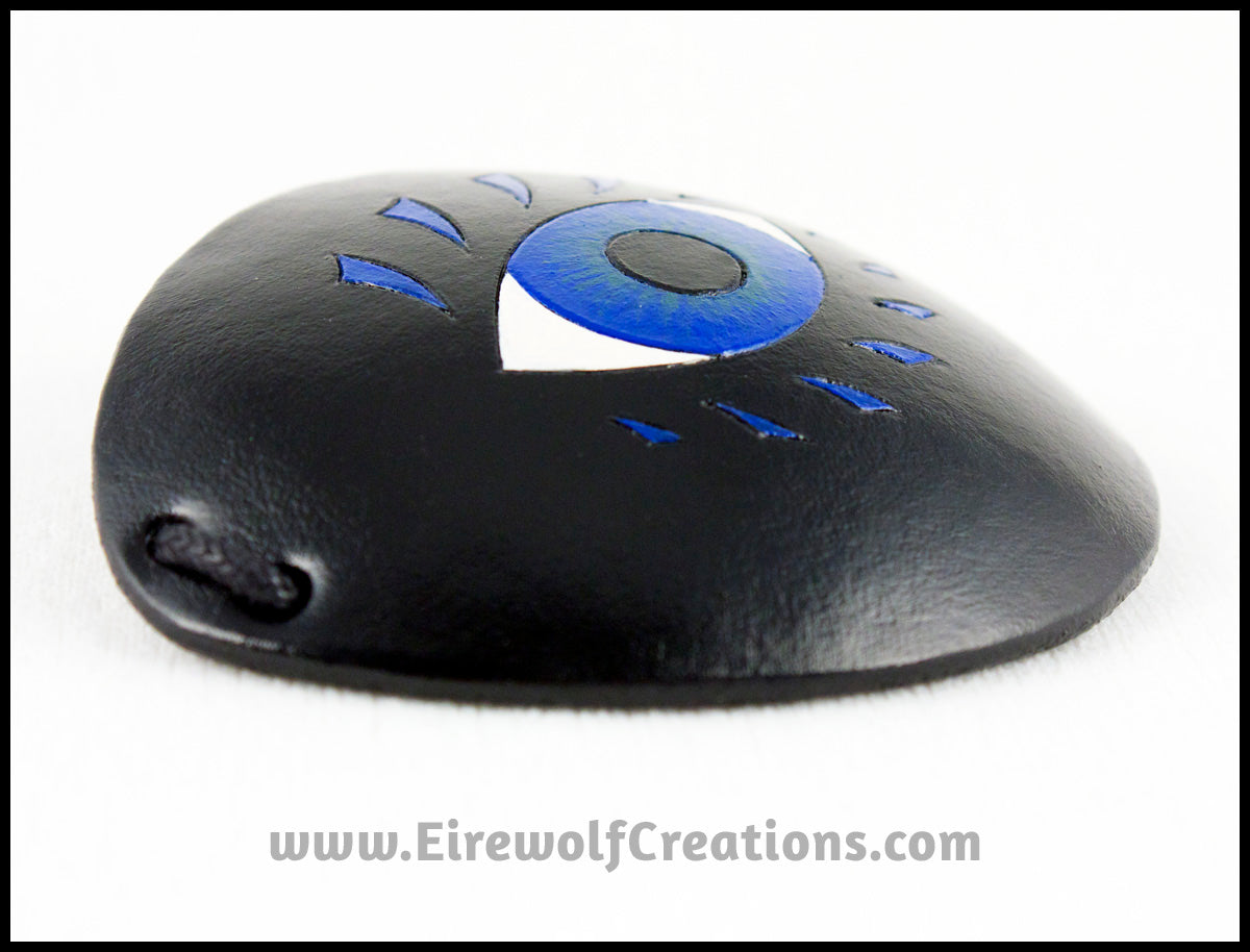 Stylized Blue Eye pirate eye patch handmade leather costume Halloween masquerade