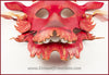Red and Gold Eastern Dragon mask, handmade leather masquerade costume for Chinese New Year, Mardi Gras, Halloween