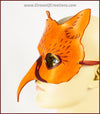 Ginger Gryphon mask, handmade leather masquerade costume larp Halloween Mardi Gras griffin griffon hippogriff