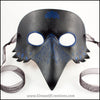 Raven mask leather crow masquerade costume Halloween Mardi Gras Trickster larp black bird