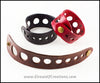 Leather bracelet with Industrial Graduated Holes, handmade, black red or brown, size 7 or 8