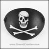 Meta Jolly Roger, skull with an eyepatch and crossbones, leather pirate eye patch for masquerade costume, cosplay, LARP