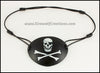 Meta Jolly Roger, skull with an eyepatch and crossbones, leather pirate eye patch for masquerade costume, cosplay, LARP