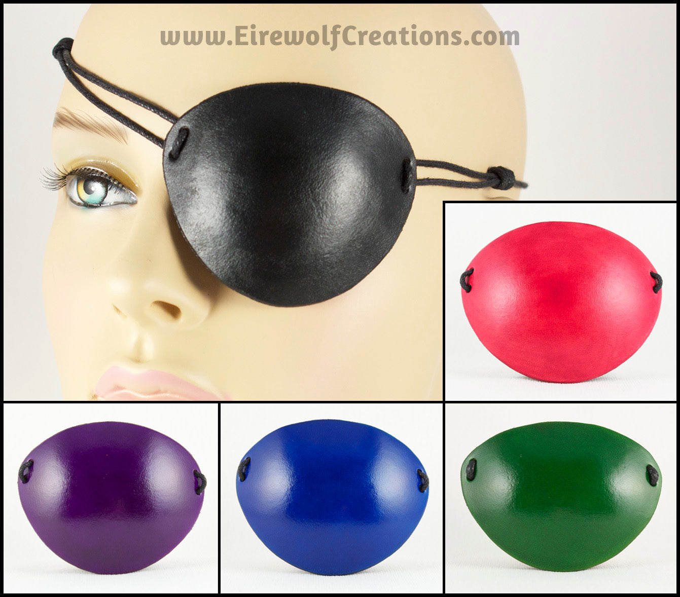 Handmade Medical Adjustable Real Leather Eye Patch for Left Right eye