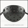 See-Through Perforated handmade leather eye patch with an industrial look for pirate cosplay masquerade costume or larp