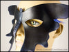 Blue Black Butterfly handmade leather masquerade mask for Halloween costume, Mardi Gras, masquerade wedding, LARP, lepidopterists