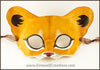 Lion Cub mask, handmade leather young lion wild cat mask for Halloween, Lion King theater, Mardi Gras, masquerade costume