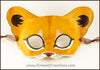 Lion Cub mask, handmade leather young lion wild cat mask for Halloween, Lion King theater, Mardi Gras, masquerade costume