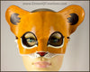 Lion Cub mask, handmade leather young lion wild cat mask for Halloween, Lion King theater, Mardi Gras, masquerade costume