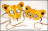 Lioness mask, handmade leather lion wild cat mask for Halloween, Lion King theater, Mardi Gras, masquerade costume