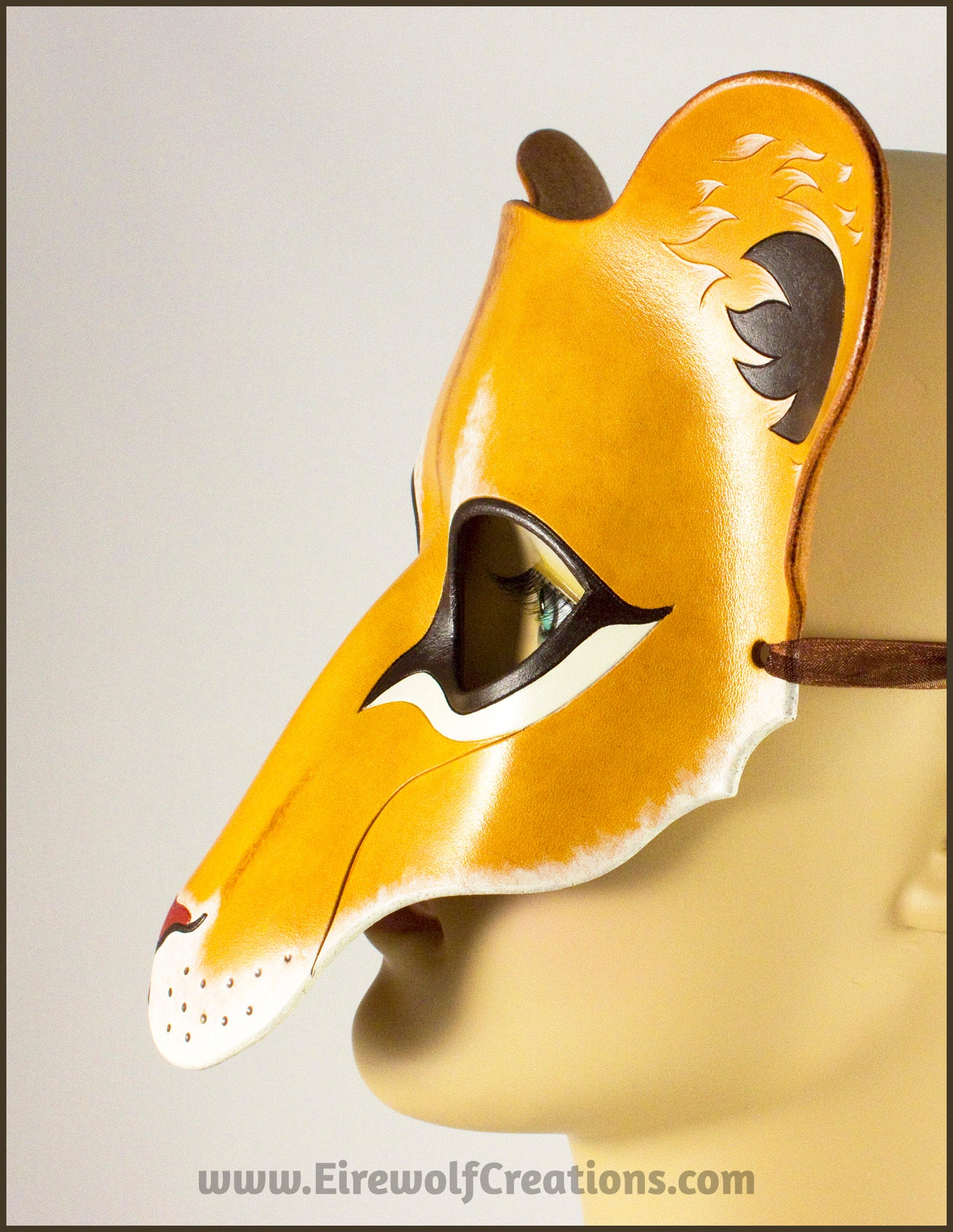 Lioness mask, handmade leather lion wild cat mask for Halloween, Lion King theater, Mardi Gras, masquerade costume