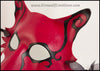 Spiral Fox handmade leather masquerade mask, Mardi Gras, LARP, or Halloween costume, red white and black