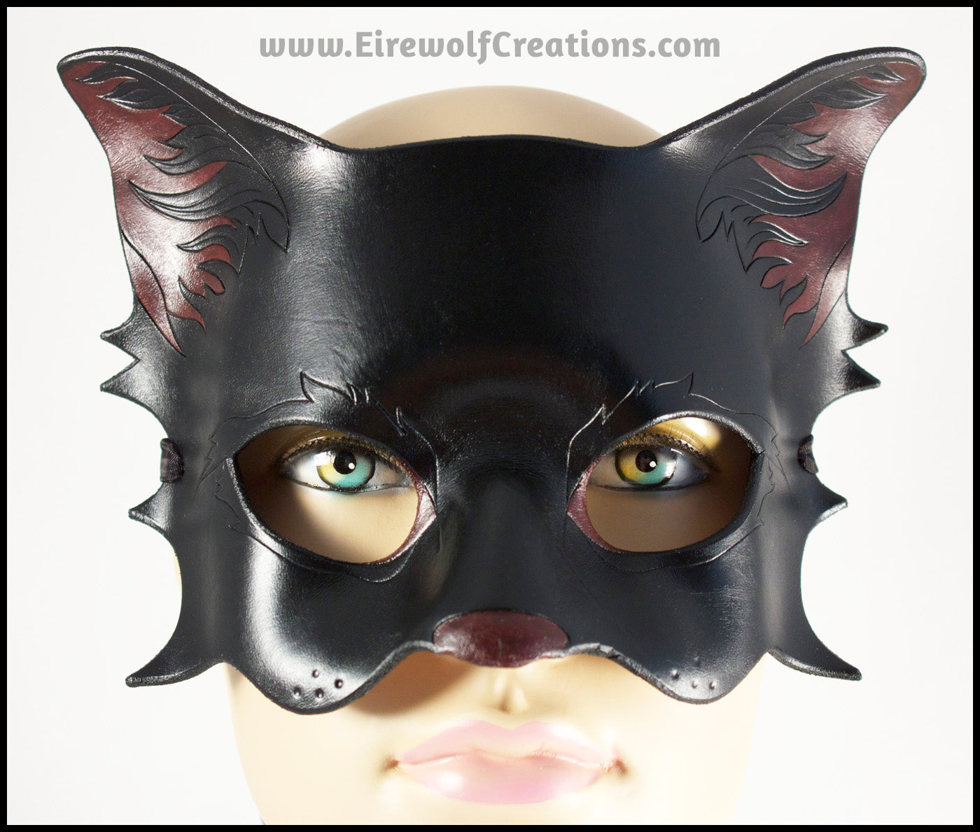 Lion Cub mask, handmade leather young lion wild cat mask for Halloween -  Eirewolf Creations