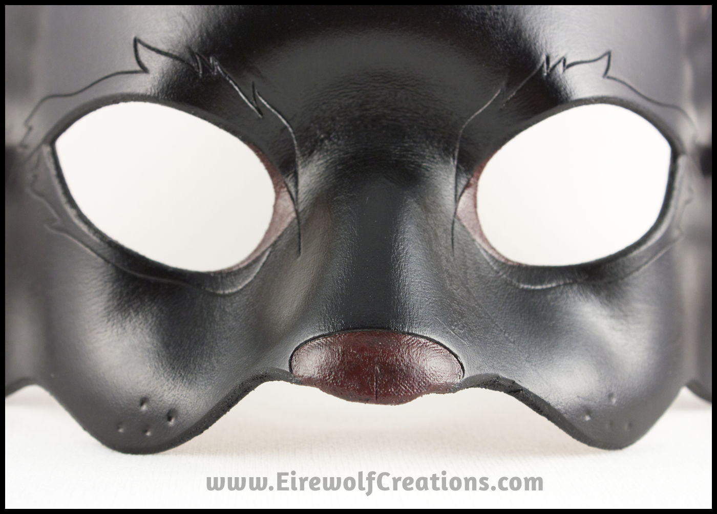 Black Leather Male cat  venetian mask for sale