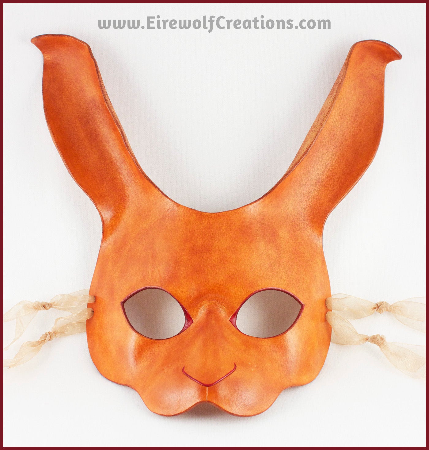 Masquerade Rabbit Brown Rabbit masquerade mask handmade leather bunny costume Halloween ...