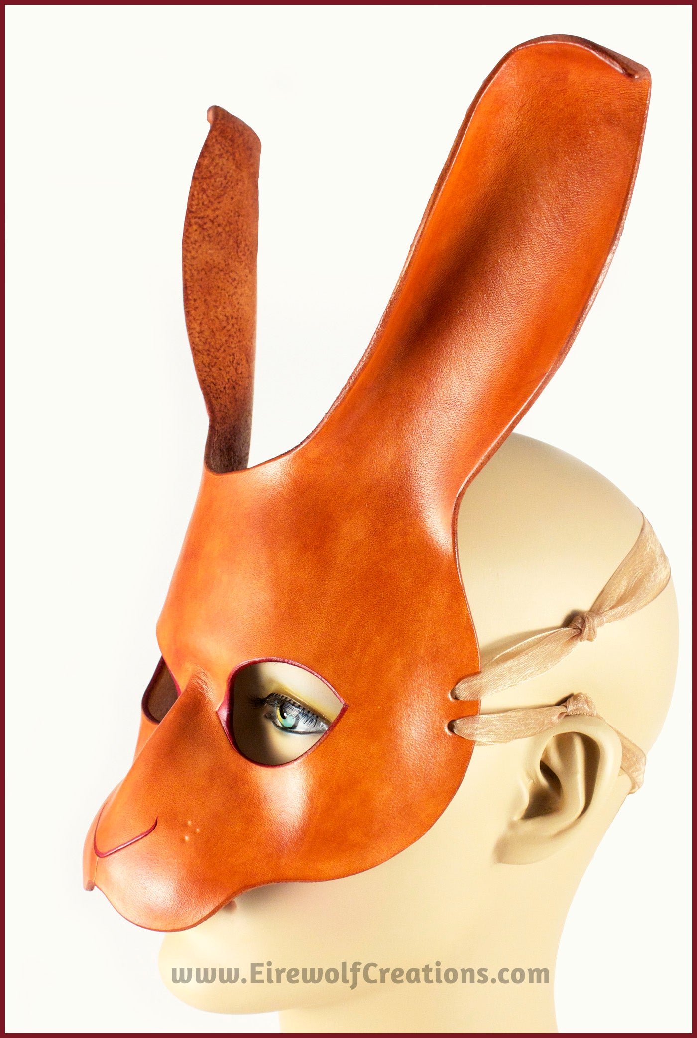 Brown Rabbit masquerade mask handmade leather bunny costume Halloween ...