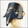 Raven mask leather crow masquerade costume Halloween Mardi Gras Trickster larp black bird