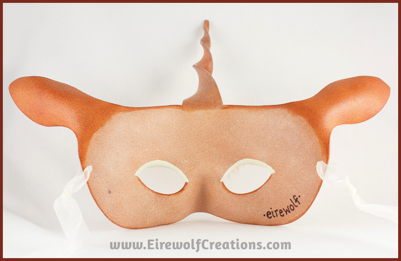 Palomino Unicorn mask with real hair handmade leather masquerade costume for Mardi Gras Halloween LARP