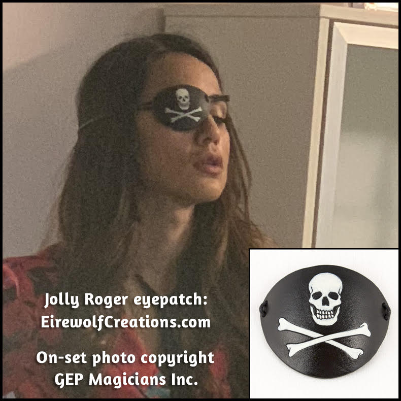 Jolly Roger Pirate Eye Patch skull and crossbones leather masquerade costume cosplay